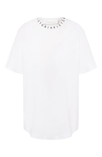 Женская хлопковая футболка VICTORIA, VICTORIA BECKHAM, арт. JYVV 072E SS19 C0TT0N JERSEY