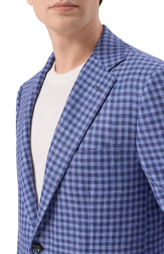 Пиджак из кашемира и шелка Kiton UG81K0639G Синий  UG81K0639G Фото 6