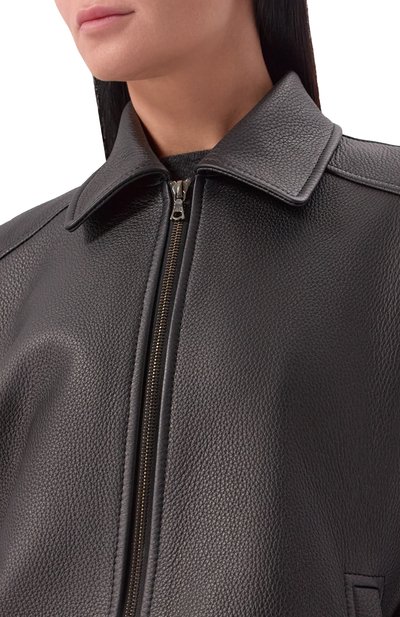 Кожаный бомбер MASLOV черного цвета по цене 275000 руб., арт. SMB63, фото 5 Кожаный бомбер MASLOV, арт. SMB63, фото 5