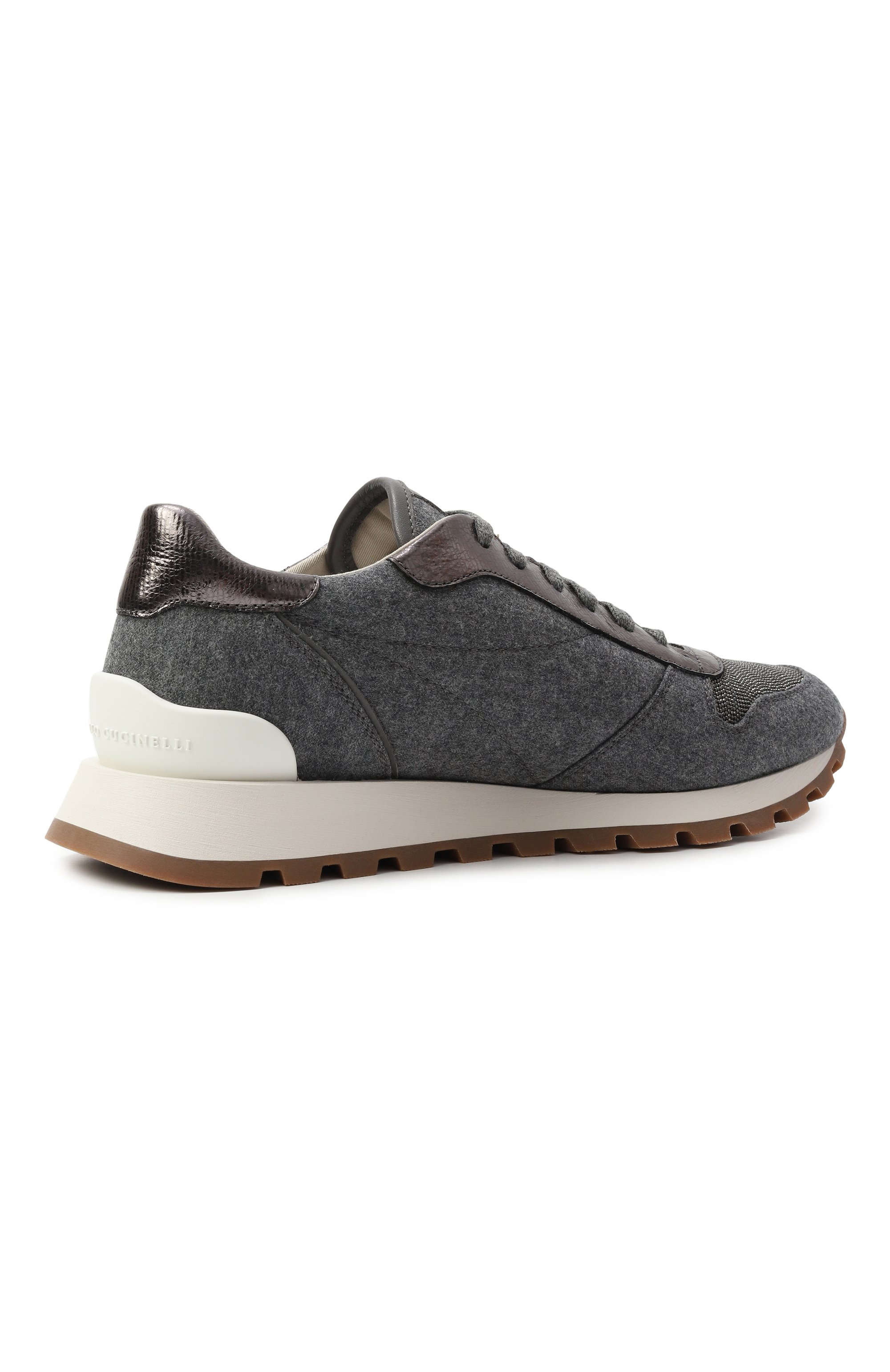 Текстильные кроссовки BRUNELLO CUCINELLI серого цвета по цене 157000 руб., арт. MZ26G1960, фото 5 Текстильные кроссовки BRUNELLO CUCINELLI, арт. MZ26G1960, фото 5