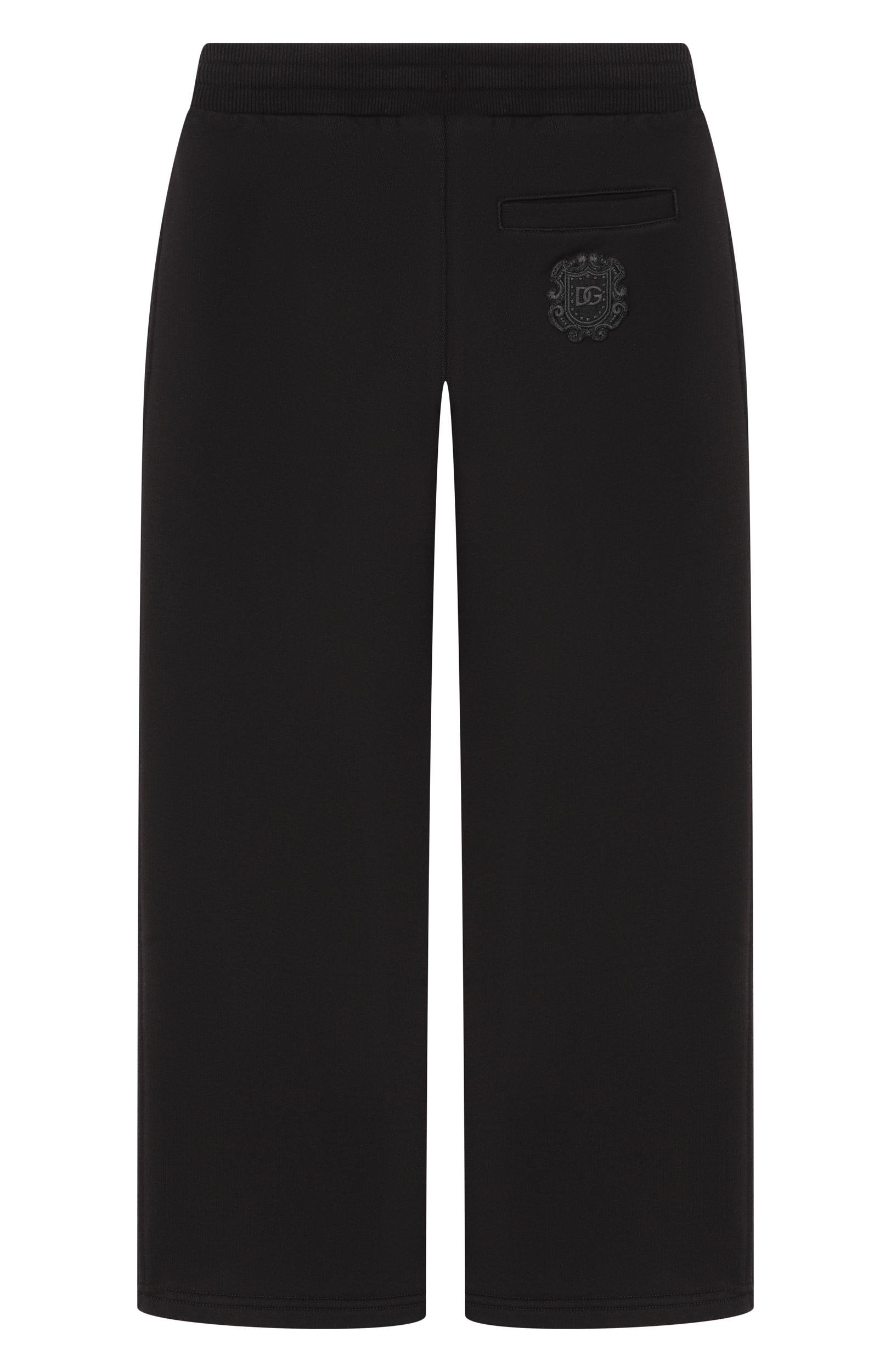 Хлопковые брюки DOLCE & GABBANA черного цвета по цене 38100 руб., арт. L4JPLV/G7QK2_001, фото 2 Хлопковые брюки DOLCE & GABBANA, арт. L4JPLV/G7QK2_001, фото 2
