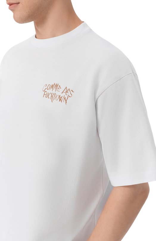 Хлопковая футболка Comme des Fuckdown CFABW01670 Белый  CFABW01670 Фото 5