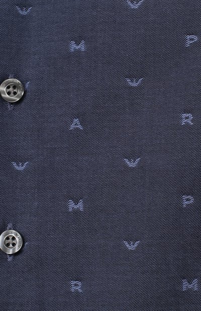 Хлопковая рубашка EMPORIO ARMANI синего цвета по цене 12100 руб., арт. 6H4CA4/1NXXZ, фото 3 Хлопковая рубашка EMPORIO ARMANI, арт. 6H4CA4/1NXXZ, фото 3