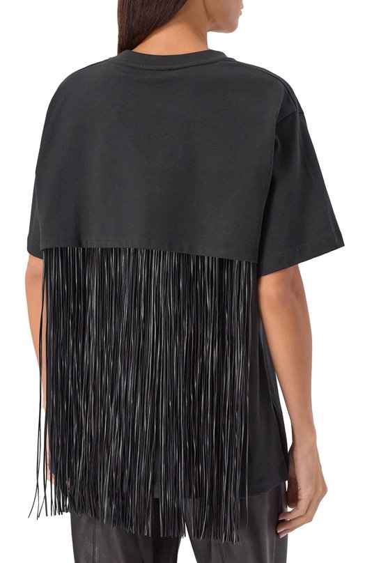 Хлопковая футболка Sportmax TEATIN0 Чёрный  TEATIN0 Фото 4