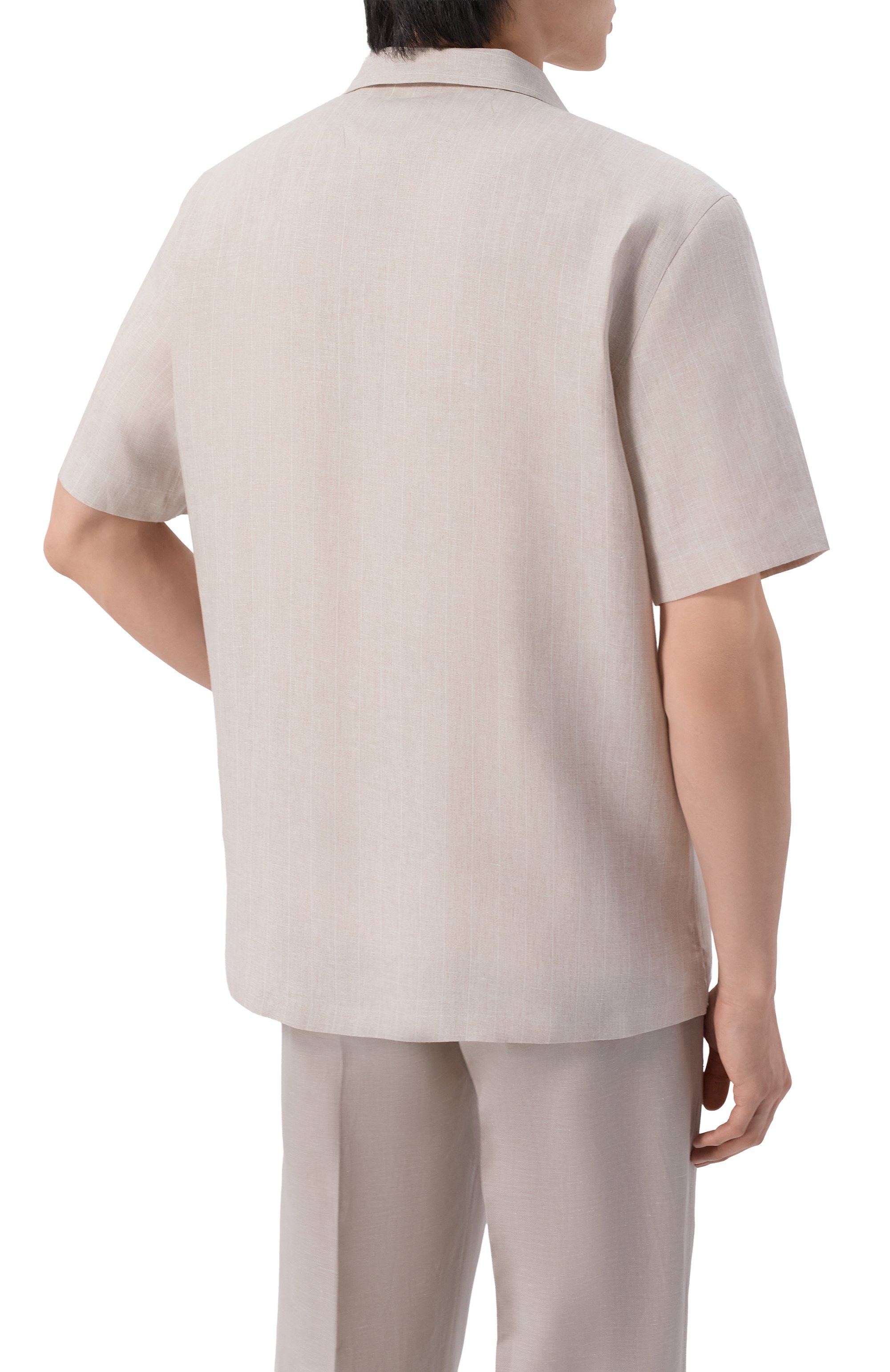 Льняная рубашка FEDELI бежевого цвета по цене 58800 руб., арт. TU000552/NATURAL LIN0, фото 4 Льняная рубашка FEDELI, арт. TU000552/NATURAL LIN0, фото 4