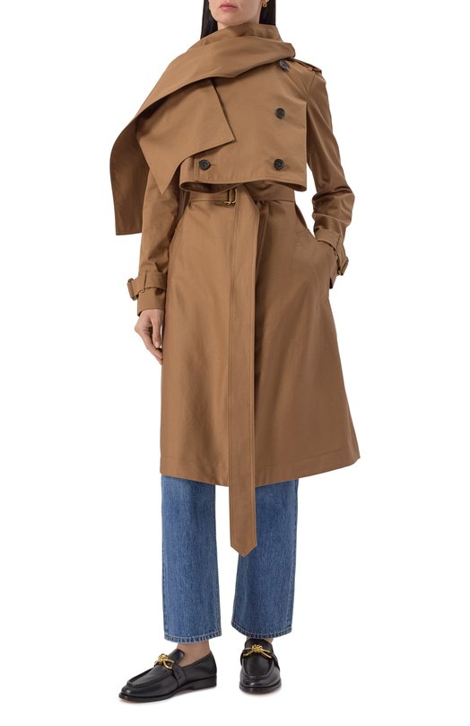 Хлопковый тренч Burberry 8106350 Коричневый  8106350 Фото 3