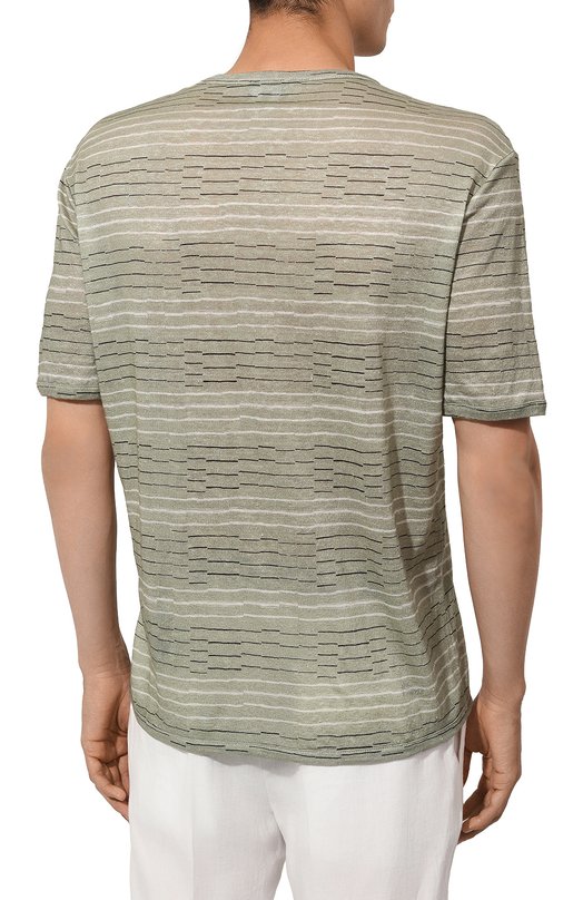 Льняная футболка Giorgio Armani GM000301/TE11562 Зелёный  GM000301/TE11562 Фото 4