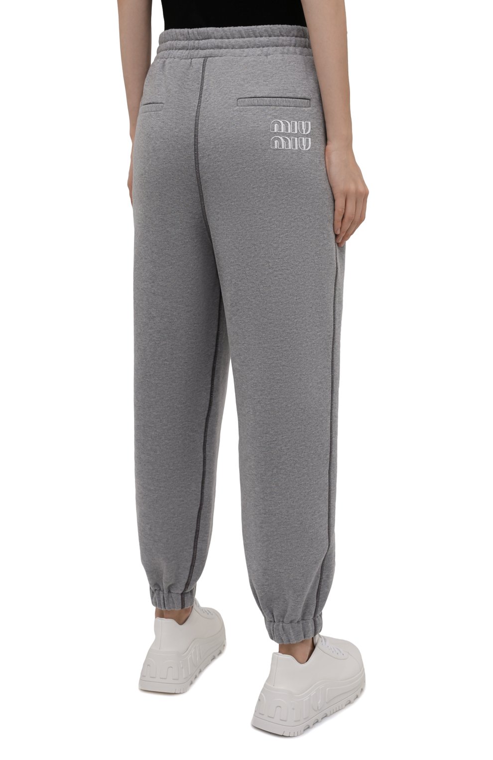 Хлопковые джоггеры MIU MIU, арт. MJP259-1Z4H-F0031, фото 4