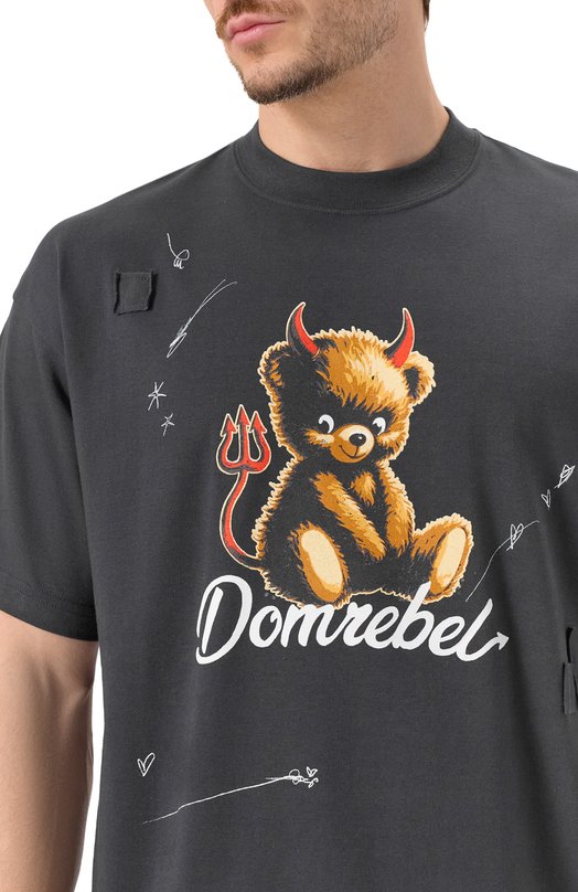 Хлопковая футболка DOMREBEL M DIABL0 BEAR/T-SHIRT Серый  M DIABL0 BEAR/T-SHIRT Фото 5