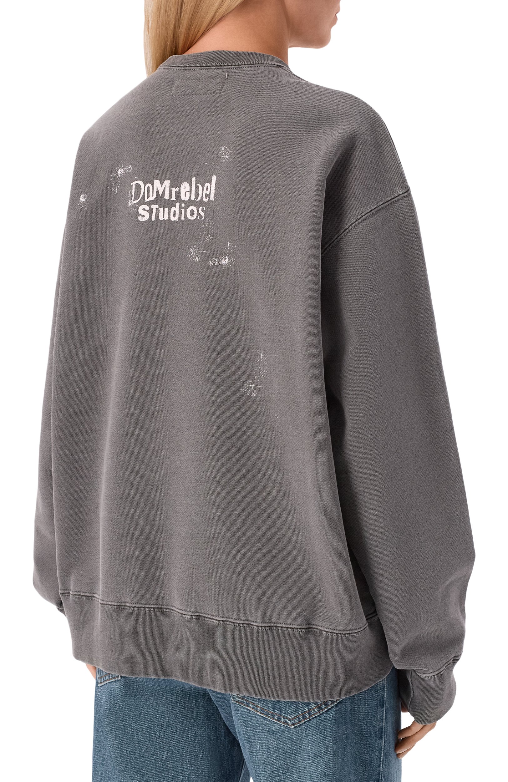 Хлопковый свитшот DOMREBEL серого цвета по цене 37400 руб., арт. SMITTEN/SWEATSHIRT, фото 4 Хлопковый свитшот DOMREBEL, арт. SMITTEN/SWEATSHIRT, фото 4