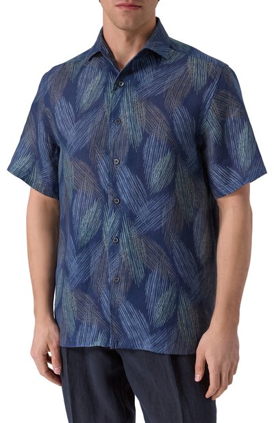 Льняная рубашка CORNELIANI синего цвета по цене 48050 руб., арт. 25I213-2511920, фото 3 Льняная рубашка CORNELIANI, арт. 25I213-2511920, фото 3