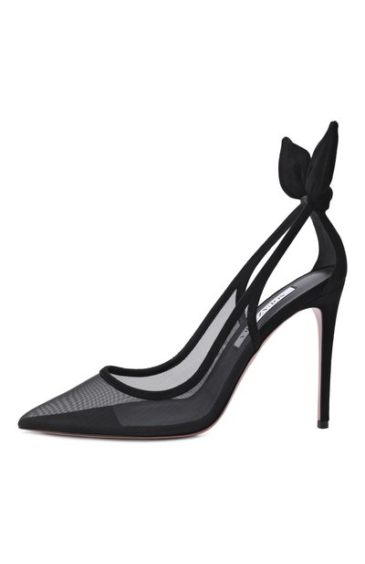 Комбинированные туфли bow tie 105 AQUAZZURA, арт. DENHIGP1-FMD-000, фото 4