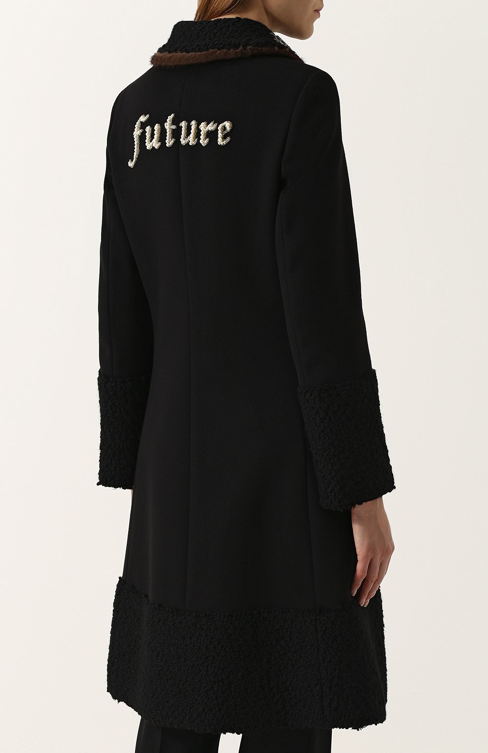 Шерстяной пальто с отделкой из меха норки GUCCI, арт. 475978/ZJZ21, фото 4