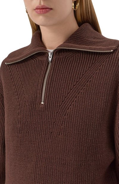 Свитер из хлопка и вискозы JUUN.J коричневого цвета по цене 67300 руб., арт. JW5X51W05, фото 5 Свитер из хлопка и вискозы JUUN.J, арт. JW5X51W05, фото 5