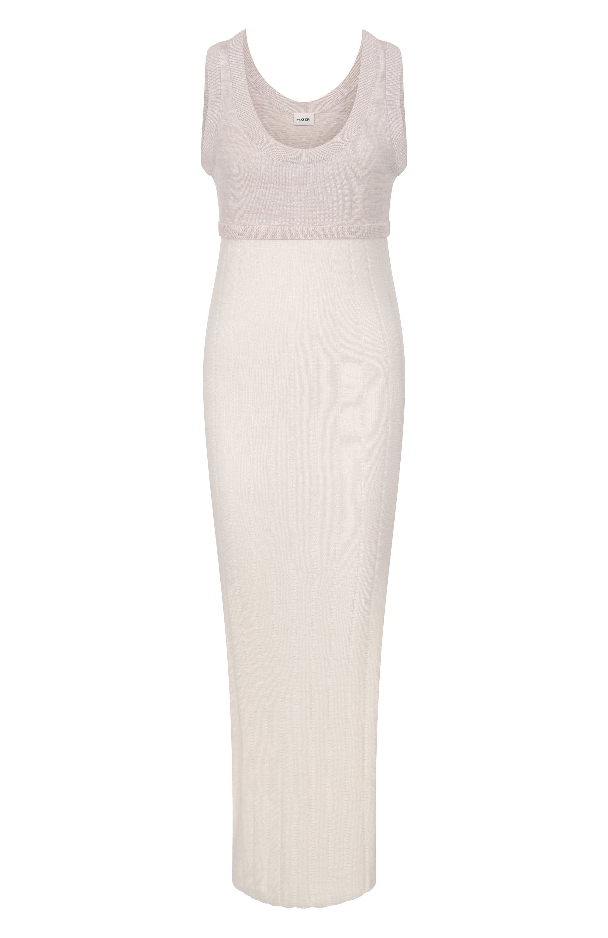 Шерстяное платье YUZEFI кремового цвета по цене 47700 руб., арт. LENA-TUCKSTITCH MAXI DRESS/KNIT, фото 1 Шерстяное платье YUZEFI, арт. LENA-TUCKSTITCH MAXI DRESS/KNIT, фото 1