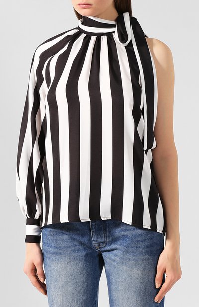 Блузка в полоску MSGM черно-белого цвета по цене 38650 руб., арт. 2742MDM118 195853, фото 3 Блузка в полоску MSGM, арт. 2742MDM118 195853, фото 3