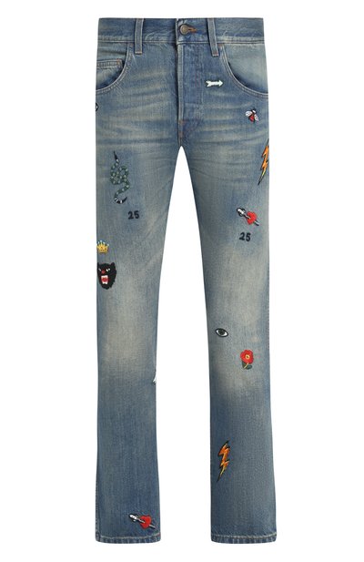 Джинсы прямого кроя с нашивками GUCCI, арт. 408637/XD836, фото 1