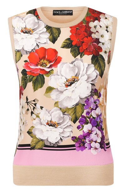 Женский шелковый топ DOLCE & GABBANA, арт. FX620T/JASKK