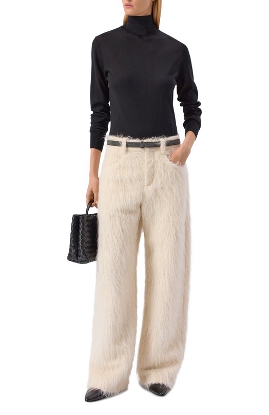 Шерстяные брюки Brunello Cucinelli MG540P9108 Кремовый  MG540P9108 Фото 2