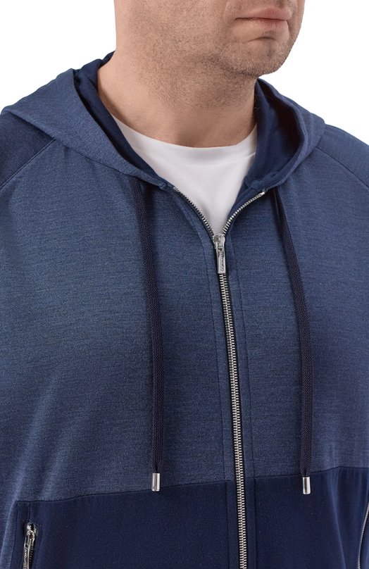 Толстовка из хлопка и шелка Cortigiani 4AF620 Синий  4AF620 Фото 5