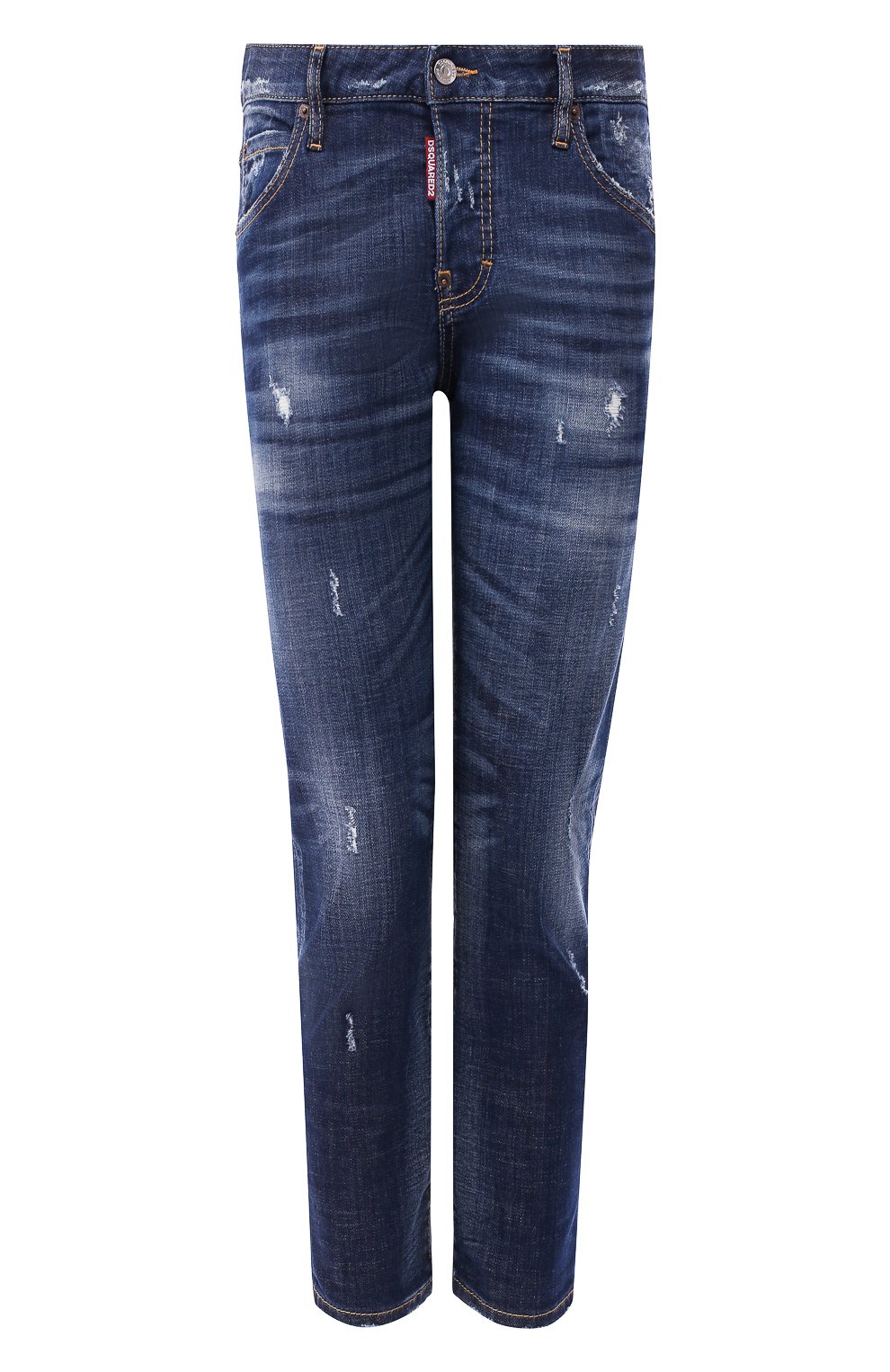 Джинсы с потертостями DSQUARED2 голубого цвета по цене 29850 руб., арт. S72LB0196/S30342, фото 1 Джинсы с потертостями DSQUARED2, арт. S72LB0196/S30342, фото 1