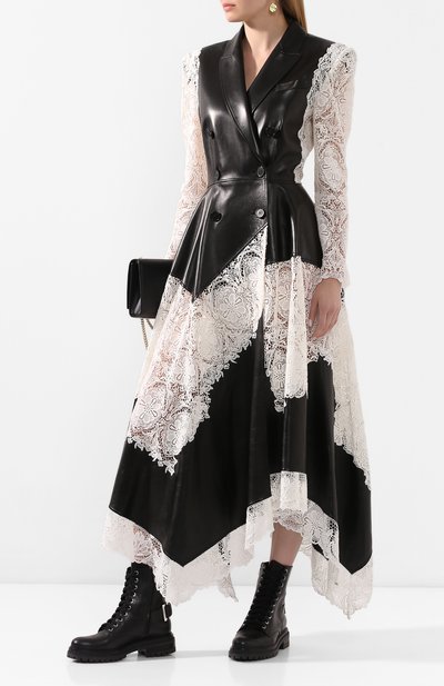 Пальто из смеси кожи и хлопка ALEXANDER MCQUEEN, арт. 621729/Q5ADT, фото 2