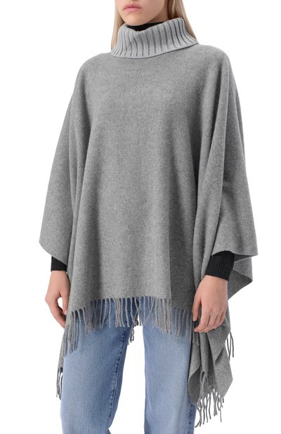 Пончо из шерсти и кашемира GRAN SASSO серого цвета по цене 39400 руб., арт. 95293/93093, фото 3 Пончо из шерсти и кашемира GRAN SASSO, арт. 95293/93093, фото 3