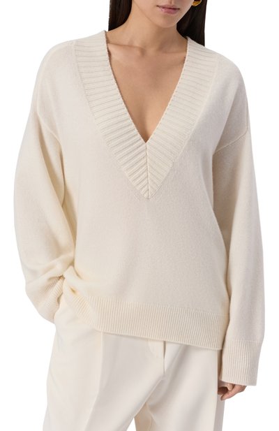 Кашемировый пуловер LOULOU DE SAISON кремового цвета по цене 59950 руб., арт. SAGE, фото 3 Кашемировый пуловер LOULOU DE SAISON, арт. SAGE, фото 3