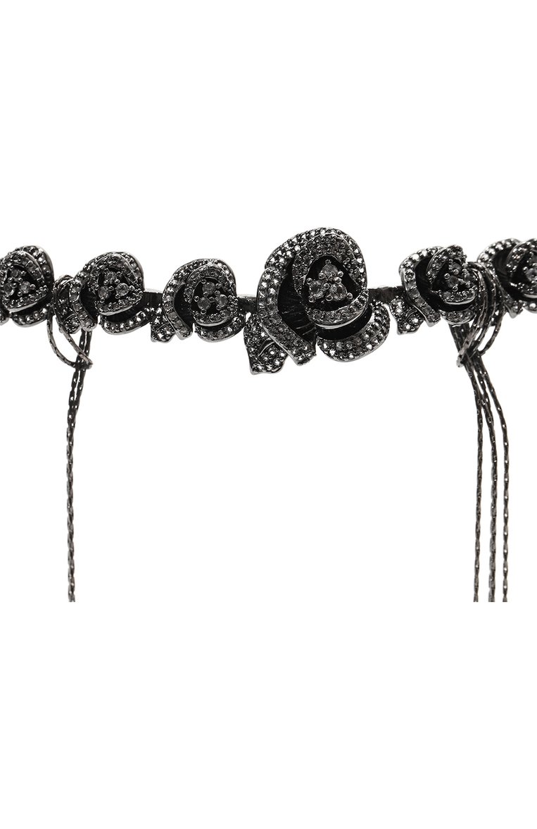Женское колье CAVIAR JEWELLERY черного цвета, арт. SG016B | Фото 3 (Нос: Не проставлено; Региональные ограничения белый список (Axapta Mercury): Не проставлено; Материал: Металл)