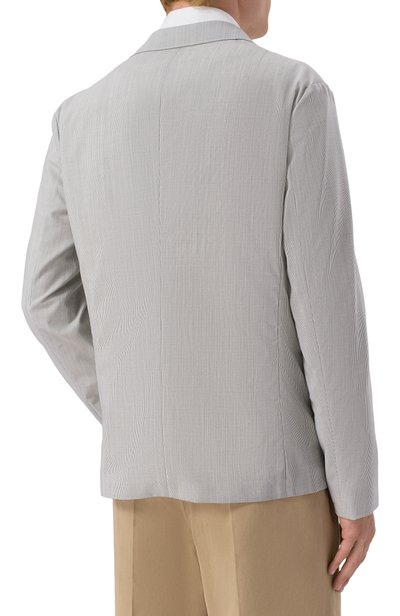 Шерстяной пиджак EMPORIO ARMANI светло-серого цвета по цене 106500 руб., арт. EM000069/TE22612, фото 4 Шерстяной пиджак EMPORIO ARMANI, арт. EM000069/TE22612, фото 4
