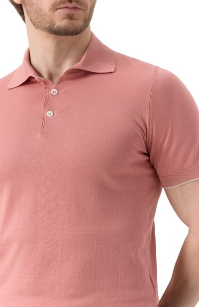 Хлопковое поло BRUNELLO CUCINELLI кораллового цвета по цене 74450 руб., арт. M29800125, фото 5 Хлопковое поло BRUNELLO CUCINELLI, арт. M29800125, фото 5