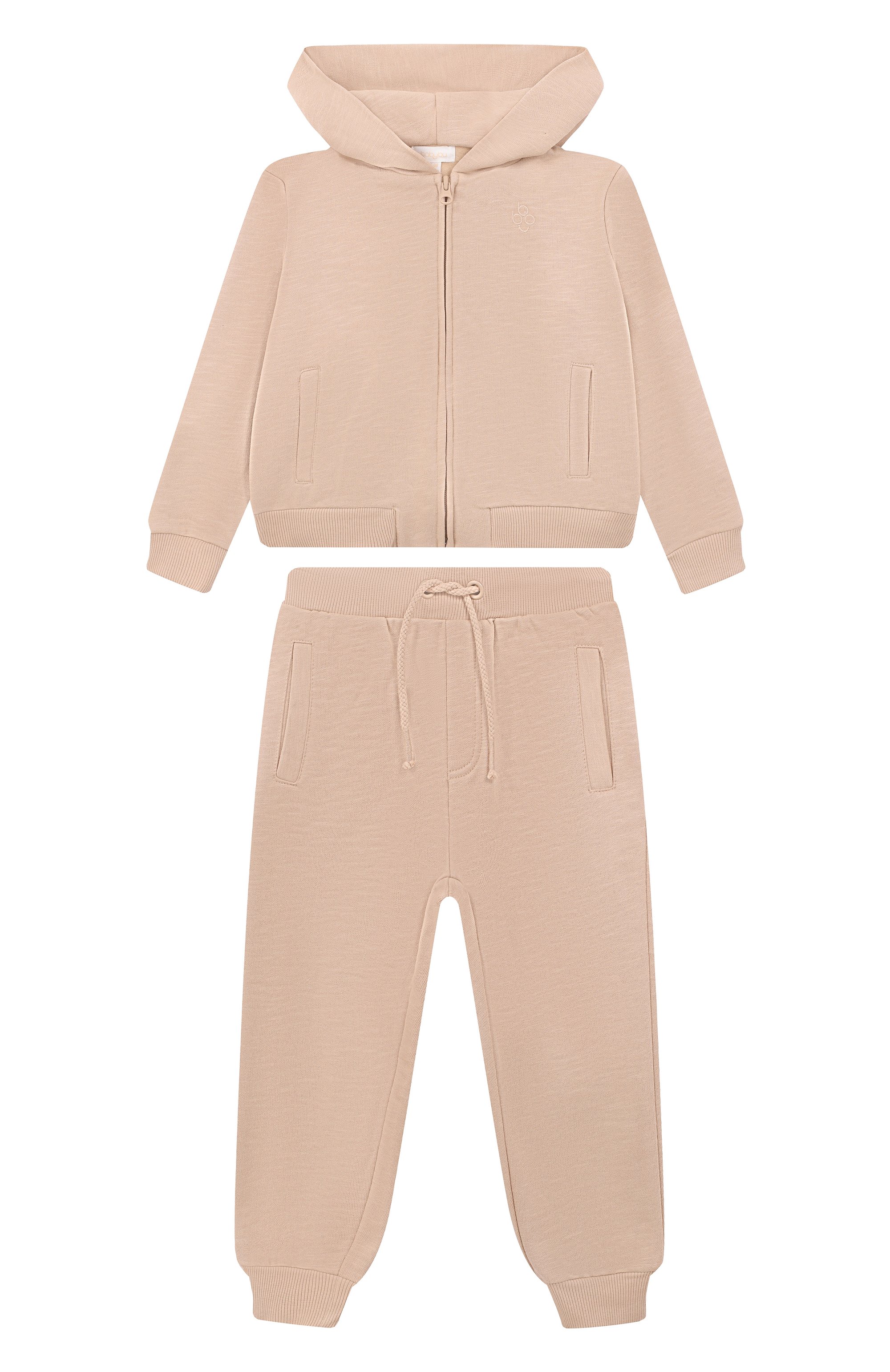 Комплект из толстовки и брюк BABYBU бежевого цвета по цене 12500 руб., арт. BIR-999, фото 1 Комплект из толстовки и брюк BABYBU, арт. BIR-999, фото 1