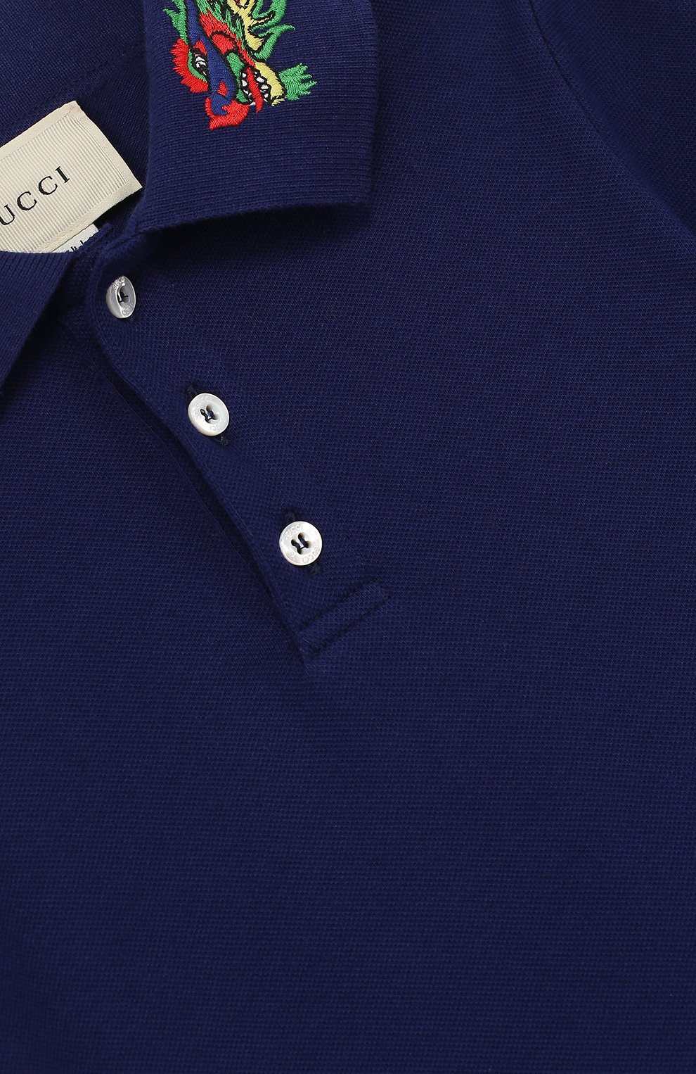 Хлопковое поло с вышивкой на воротнике GUCCI, арт. 475711/X5U29, фото 3