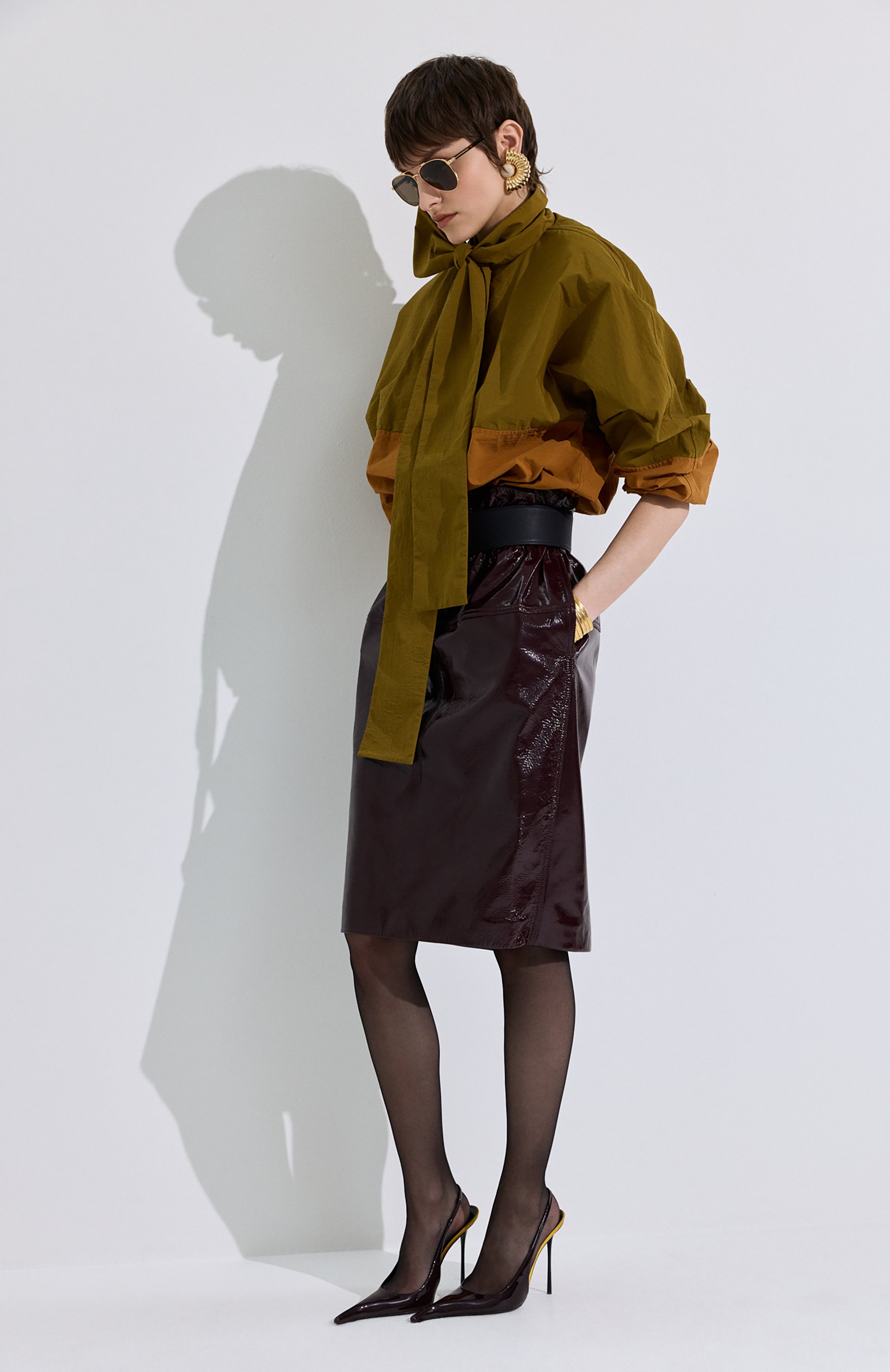 Кожаная юбка SAINT LAURENT, арт. 858559/YCUB2, фото 6