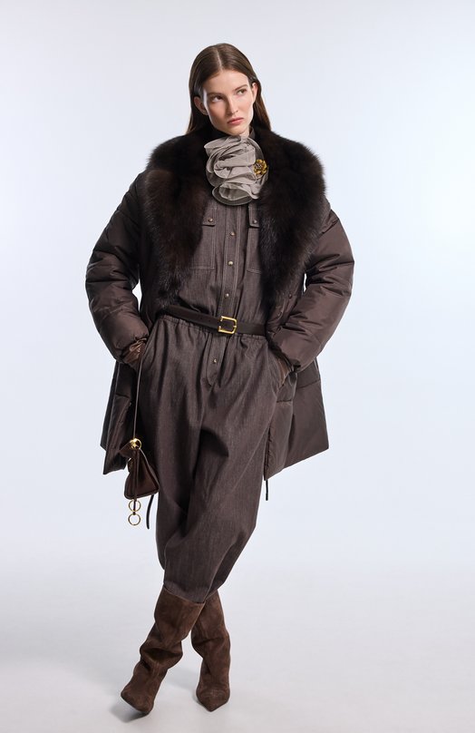 Джинсовый комбинезон Brunello Cucinelli MP792EB699 Коричневый  MP792EB699 Фото 6