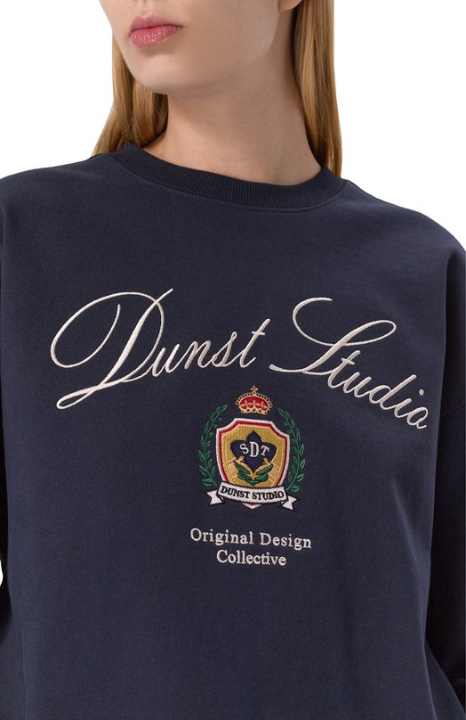 Хлопковый свитшот Dunst UDTS5A113N2 Синий  UDTS5A113N2 Фото 5