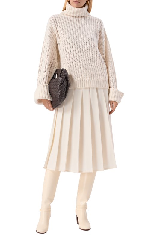 Плиссированная юбка Brunello Cucinelli MP147G3869 Кремовый  MP147G3869 Фото 2