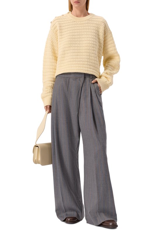 Брюки из шерсти и вискозы Ganni W0761/7013 Серый  W0761/7013 Фото 2