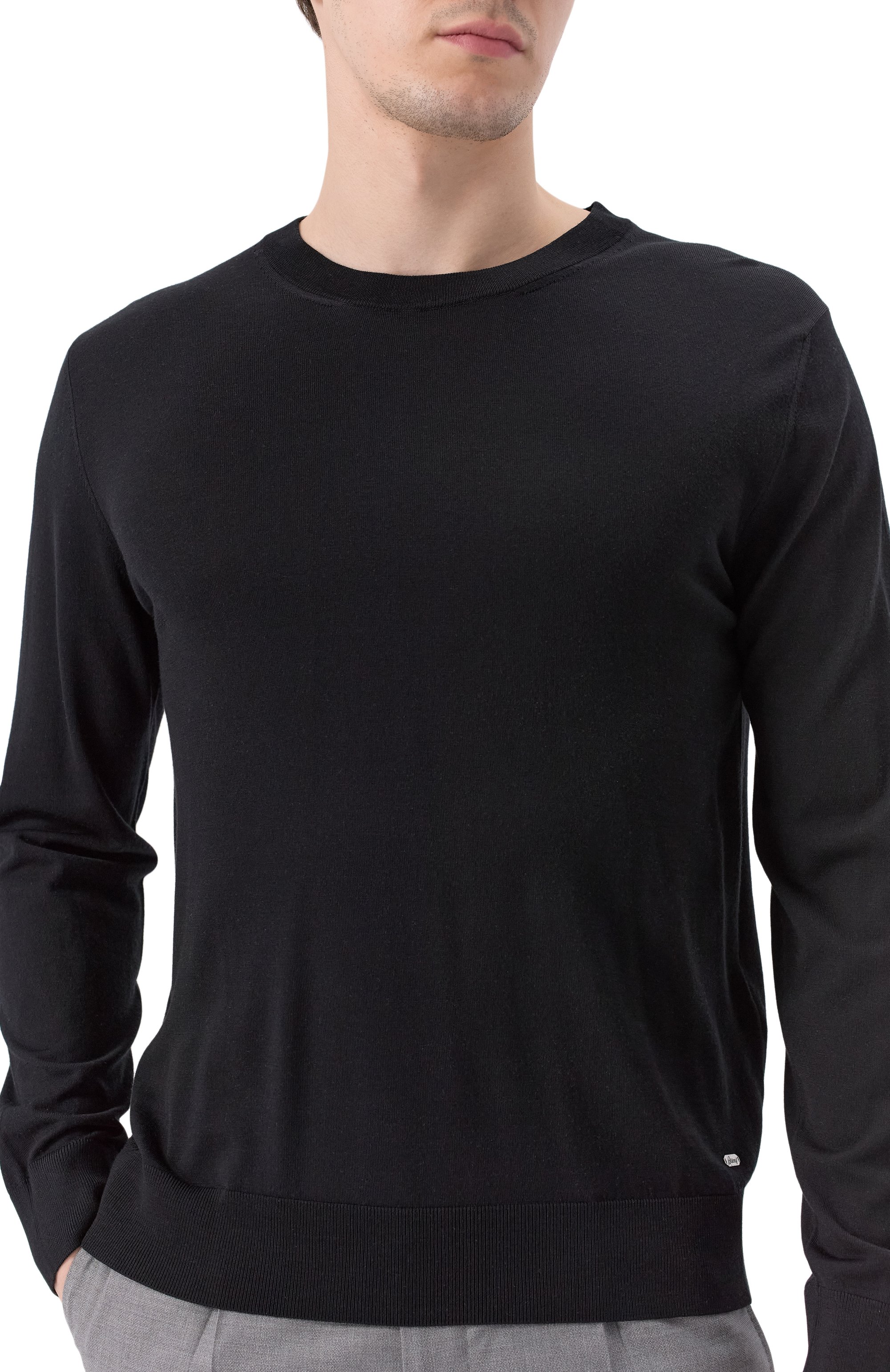 Шерстяной джемпер BRIONI черного цвета по цене 126000 руб., арт. UMQ90L/0ZK82, фото 5 Шерстяной джемпер BRIONI, арт. UMQ90L/0ZK82, фото 5