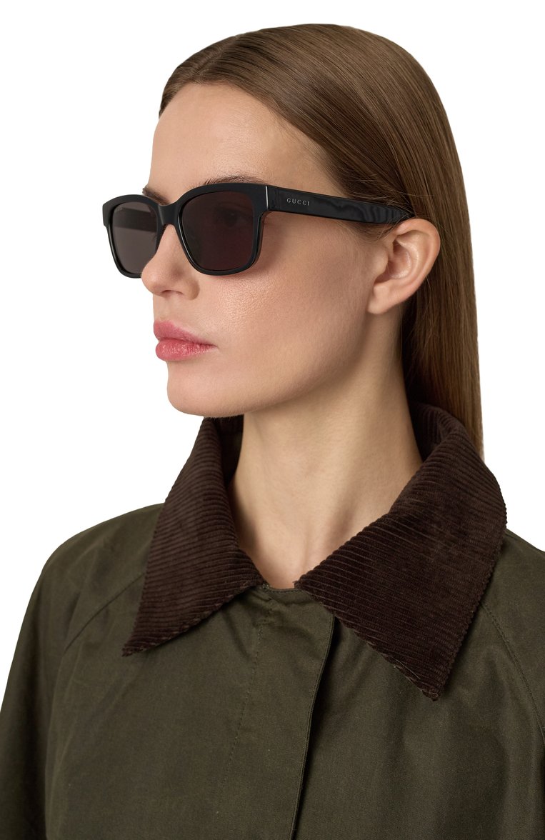 Женские солнцезащитные очки GUCCI черного цвета, арт. GG1716S 001 | Фото 3 (Нос: Не проставлено; Региональные ограничения белый список (Axapta Mercury): Не проставлено; Тип очков: С/з; Материал: Пластик; Кросс-КТ: С/з-унисекс; Очки форма: Квадратные; Оптика Гендер: оптика-унисекс)