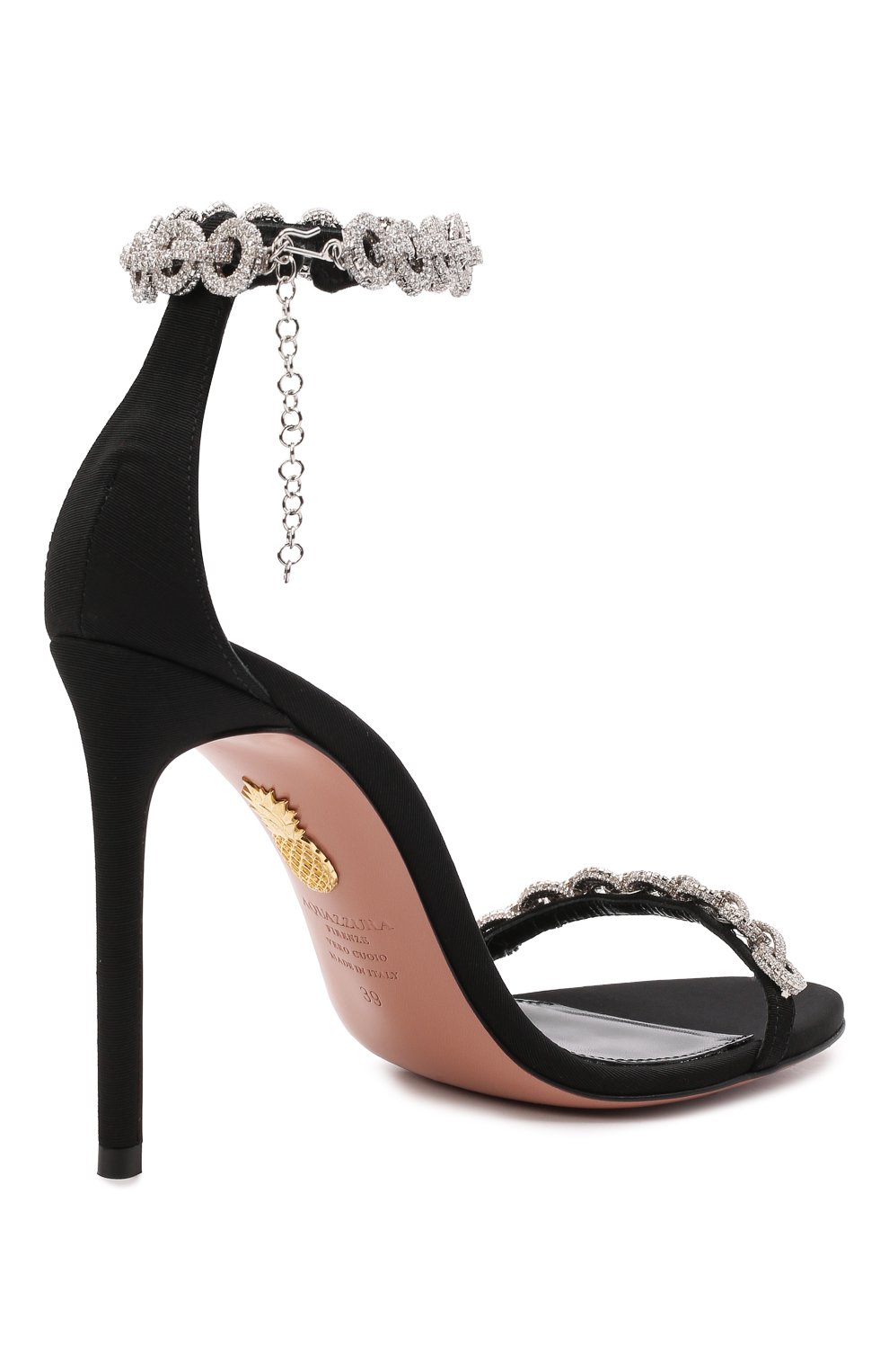 Текстильные босоножки love link 105 AQUAZZURA черного цвета по цене 121000 руб., арт. LLKHIGS0-GR0-000, фото 5 Текстильные босоножки love link 105 AQUAZZURA, арт. LLKHIGS0-GR0-000, фото 5