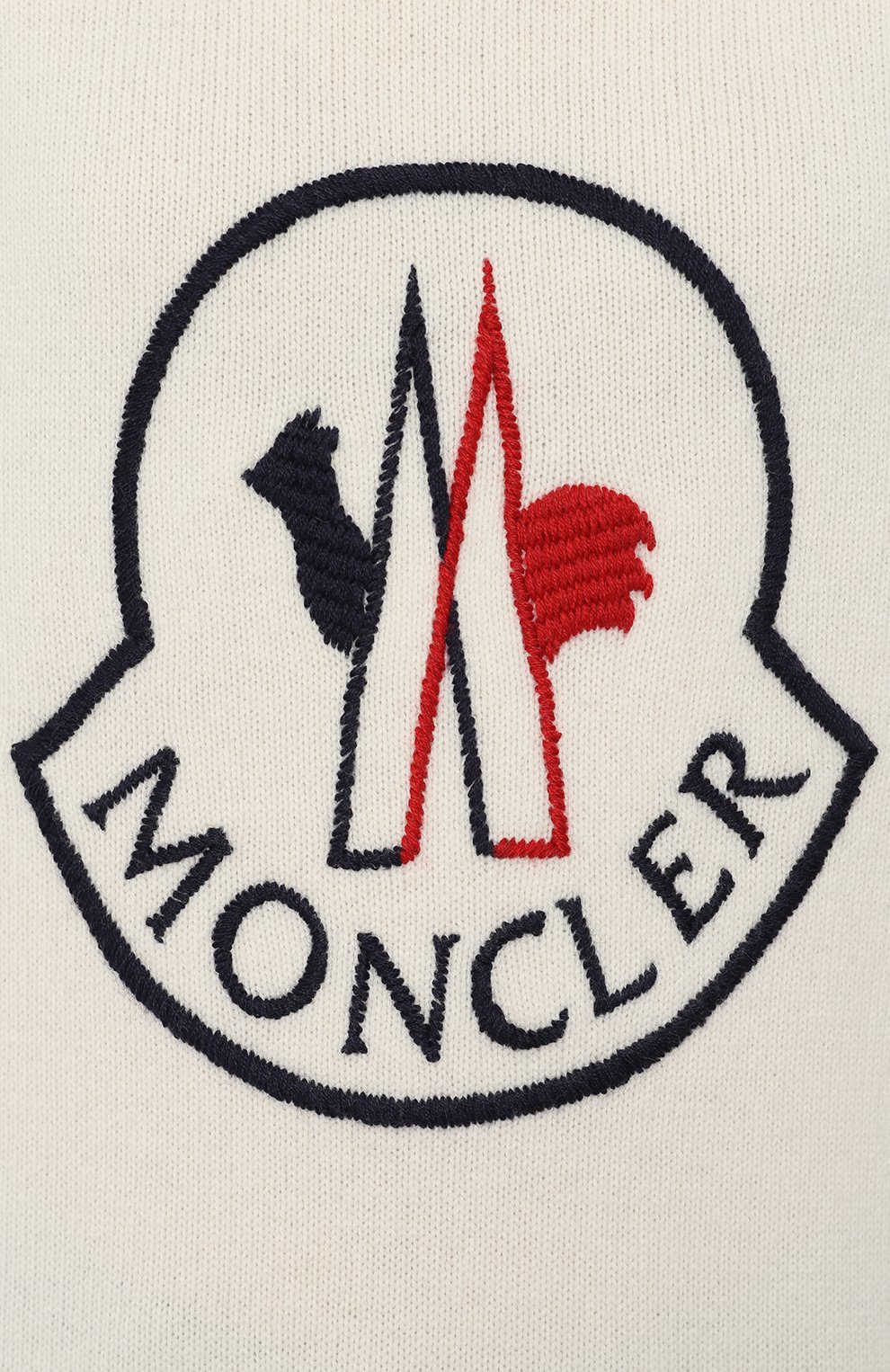 Пуловер из смеси шерсти и кашемира MONCLER белого цвета по цене 39400 руб., арт. D2-093-90508-50-9489Y, фото 5 Пуловер из смеси шерсти и кашемира MONCLER, арт. D2-093-90508-50-9489Y, фото 5