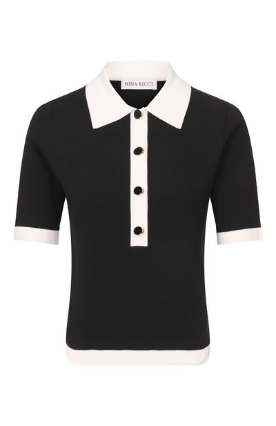 Женский поло из хлопка и вискозы NINA RICCI, арт. 26PMPU010/ML0596