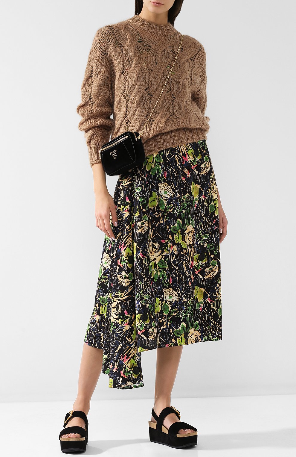 Однотонный пуловер фактурной вязки PRADA, арт. 124B43-3HC-F0040, фото 2