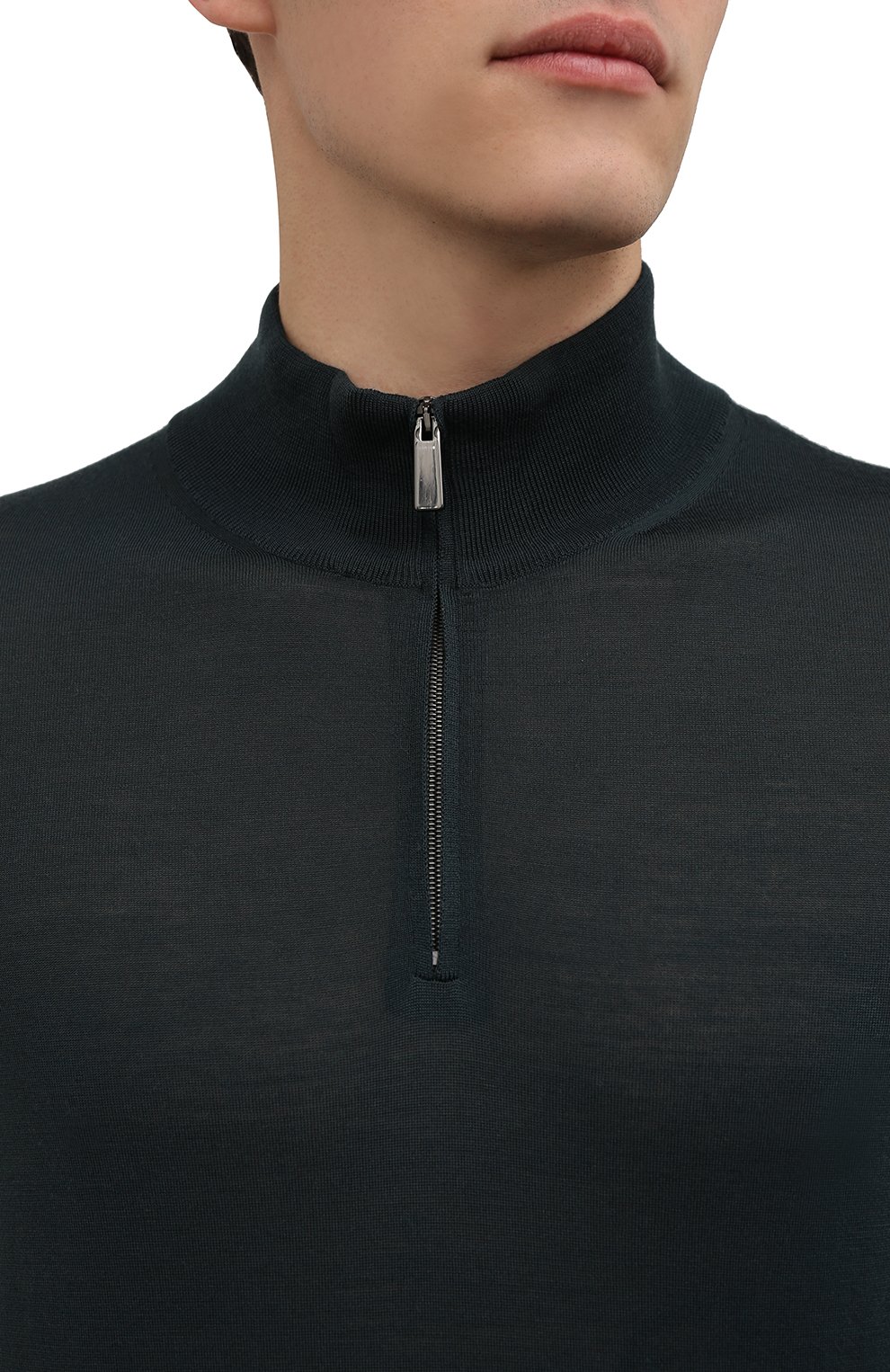 Шерстяной джемпер ZEGNA темно-зеленого цвета по цене 97000 руб., арт. UYM00/125, фото 5 Шерстяной джемпер ZEGNA, арт. UYM00/125, фото 5