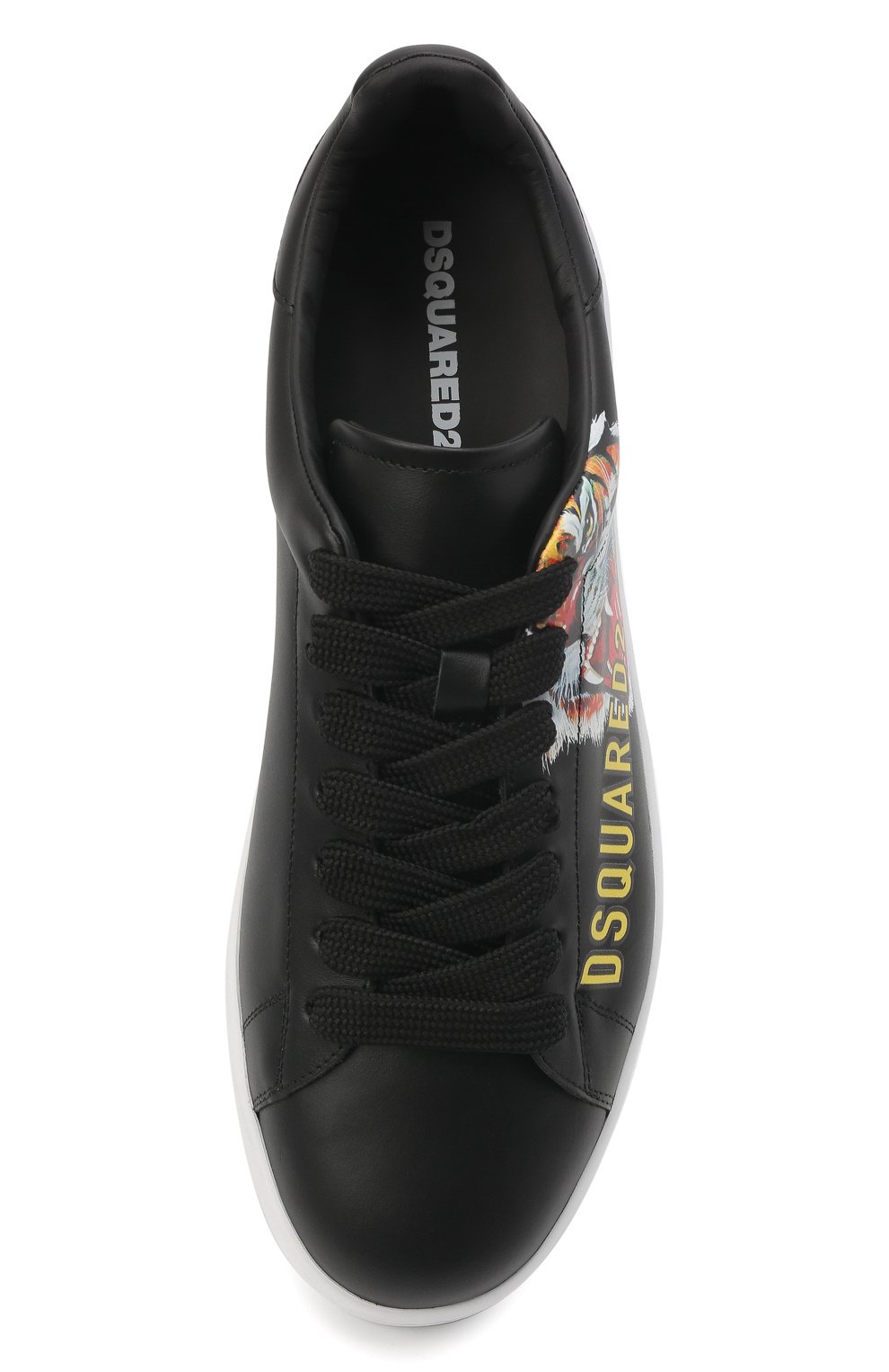 Кожаные кеды boxer DSQUARED2 черного цвета по цене 49950 руб., арт. SNM0175 01504982, фото 6 Кожаные кеды boxer DSQUARED2, арт. SNM0175 01504982, фото 6