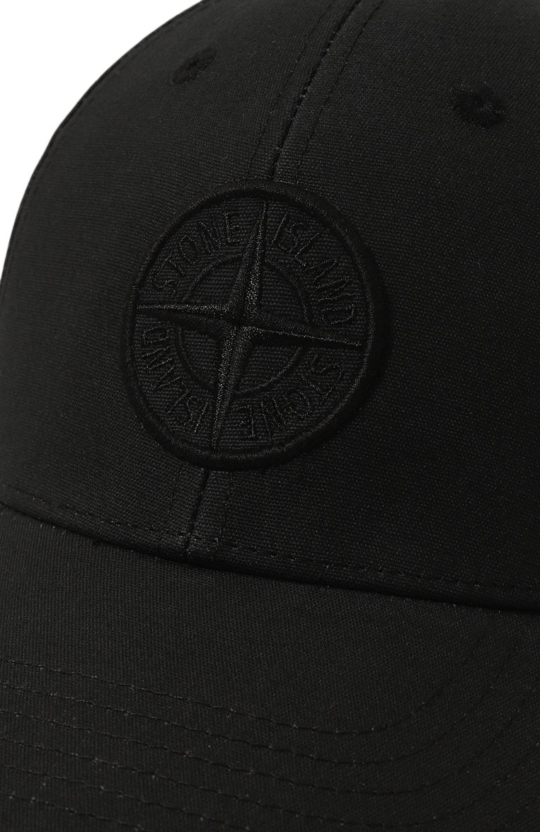 Мужская хлопковая бейсболка STONE ISLAND черного цвета, арт. 811599661 | Фото 4 (Материал: Хлопок, Текстиль; Нос: Не проставлено)