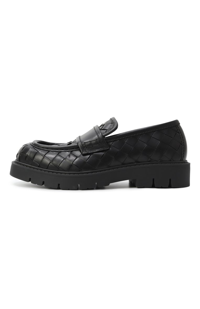 Мужские кожаные лоферы haddock BOTTEGA VENETA черного цвета, арт. 764508V2WT0 1000 | Фото 4 (Материал внутренний: Натуральная кожа; Материал внешний: Натуральная кожа; Нос: Не проставлено; Стили: Кэжуэл)