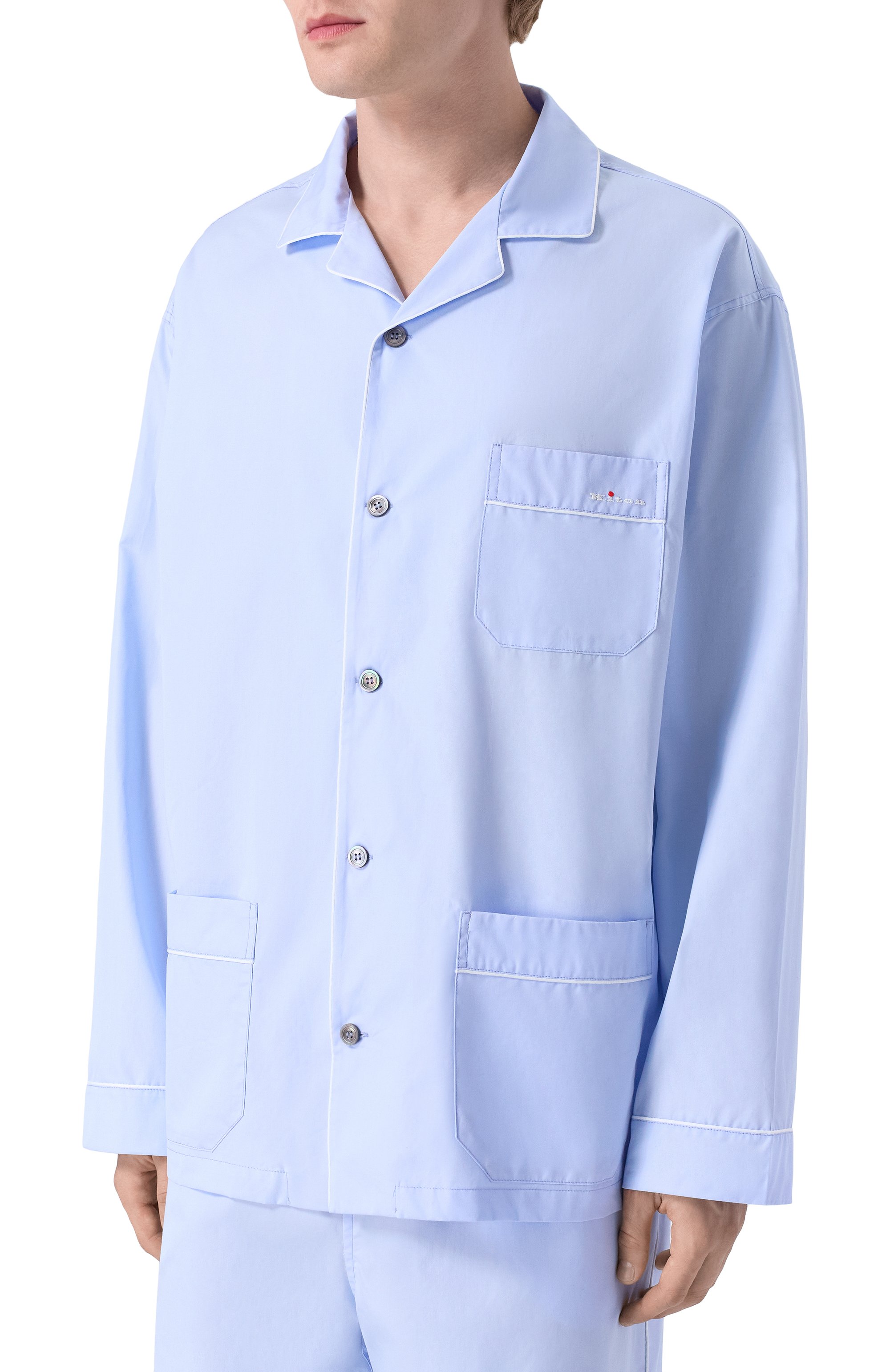 Хлопковая сорочка KITON, арт. UNWM011K0244H04, фото 3