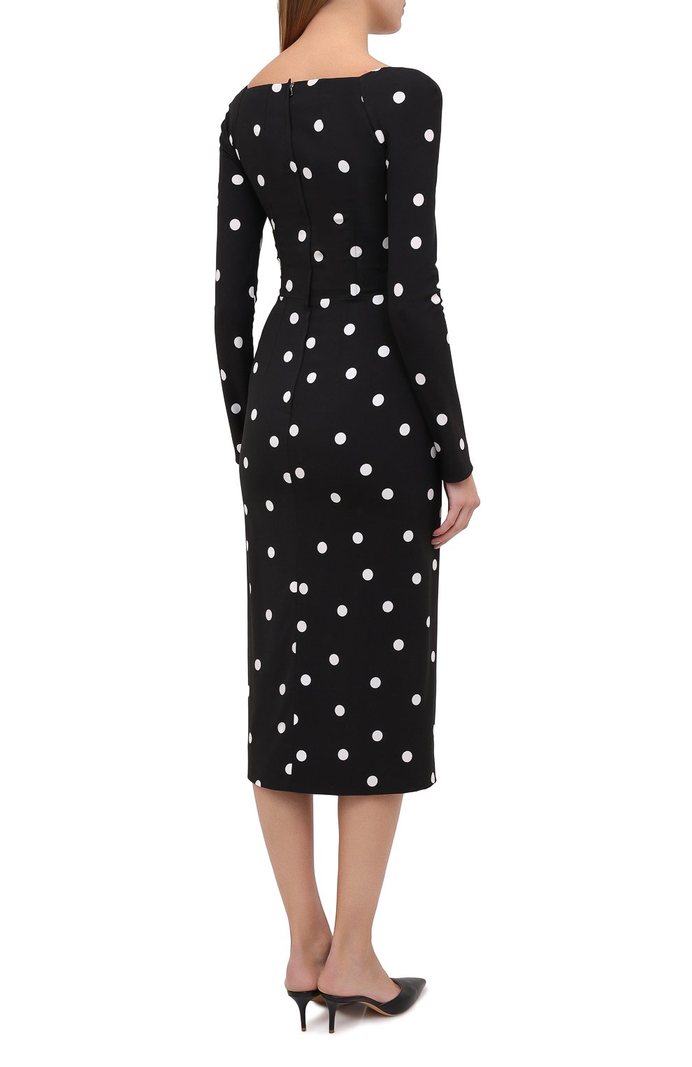 Платье из вискозы DOLCE & GABBANA черно-белого цвета по цене 236500 руб., арт. F6K4NT/FSRLM, фото 4 Платье из вискозы DOLCE & GABBANA, арт. F6K4NT/FSRLM, фото 4